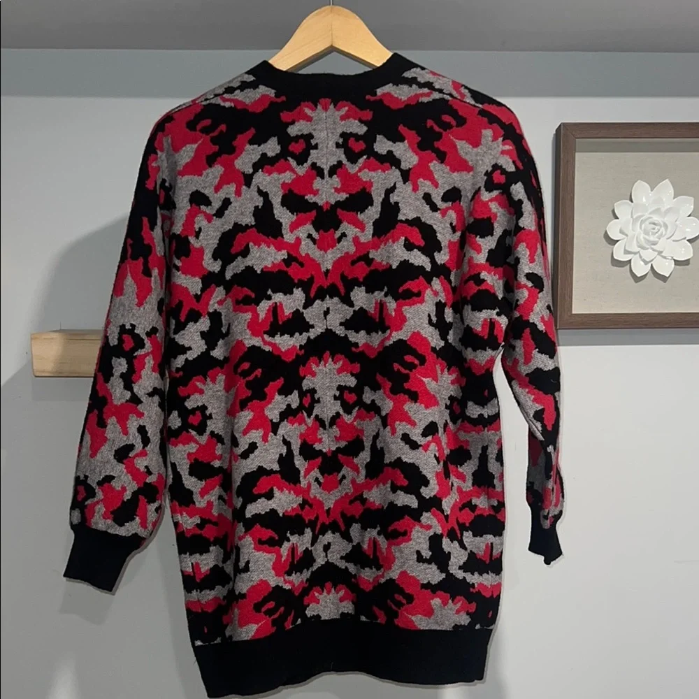 Philosophy Women's Camouflage Cardigan‎ Sweater black and red - Picture 3 of 4